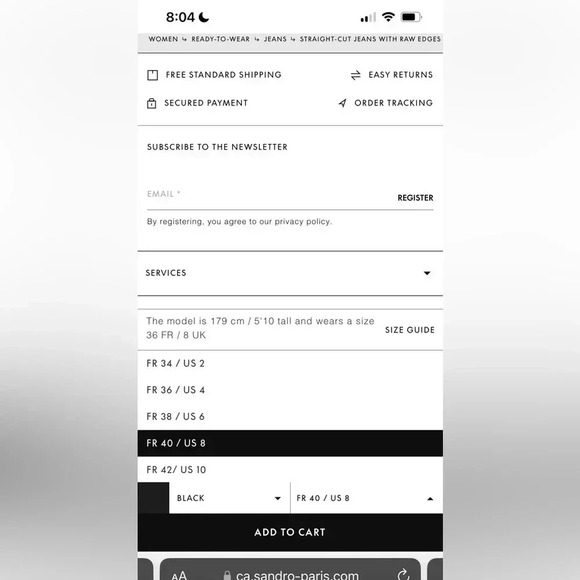 Sandro Paris STRAIGHT-CUT JEANS WITH RAW  EDGES - Picture 15 of 15